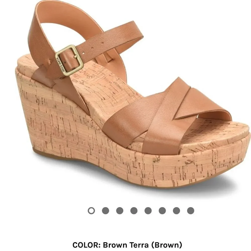KORK‎ EASE AVA 2.0 TAN LEATHER CORK WEDGES - Picture 7 of 7
